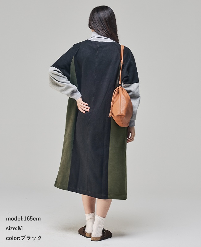 クリフメイヤー[公式] 裏起毛杢タートルネックワンピース LADYS W2527209