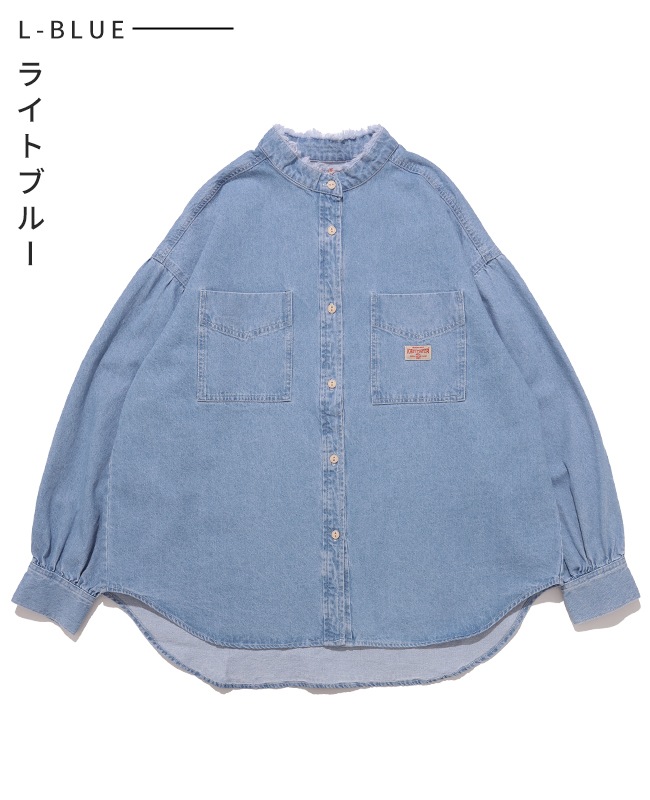 クリフメイヤー[公式] カットオフバンドカラーデニムシャツ LADYS W2535118