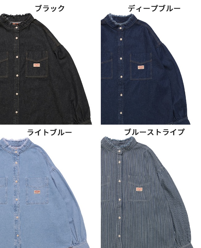 クリフメイヤー[公式] カットオフバンドカラーデニムシャツ LADYS W2535118