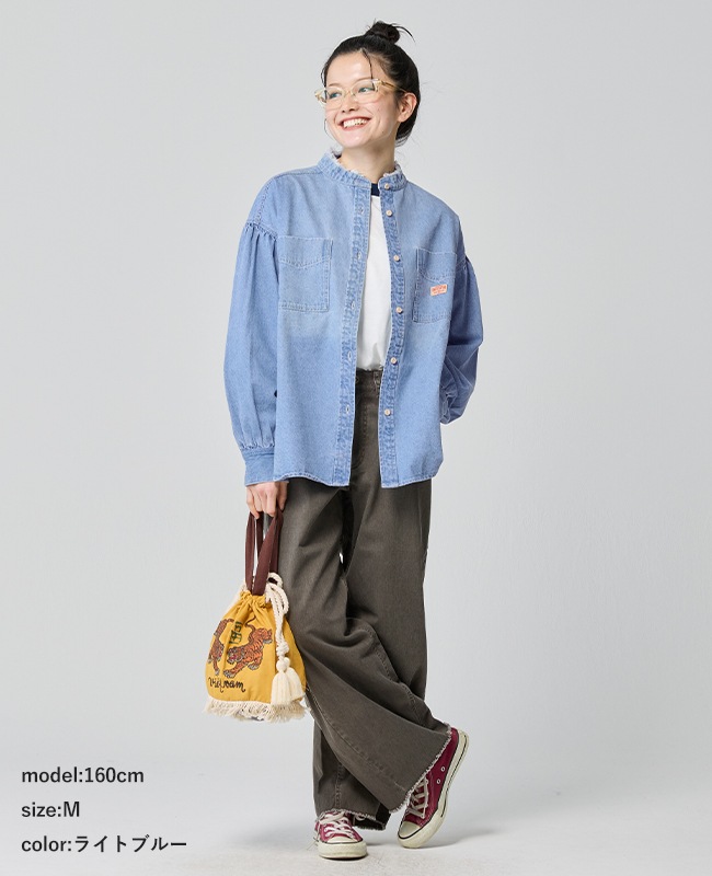 クリフメイヤー[公式] カットオフバンドカラーデニムシャツ LADYS W2535118