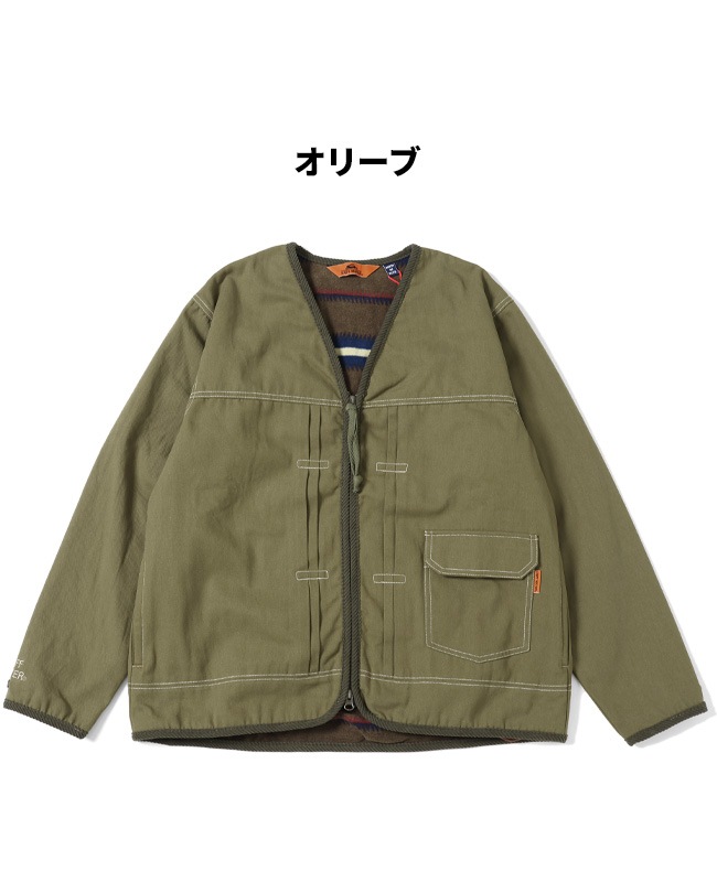 snow peak ノーカラージャケット オリーブ