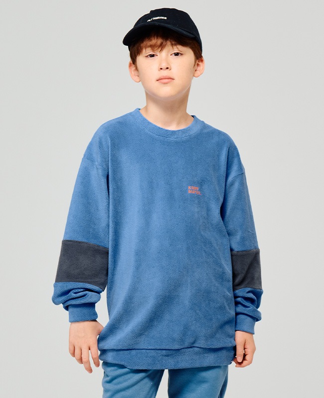 John Christian SLEEPWEAR メンズ US サイズ: XL カラー: ブルー クリフメイヤー[公式] 超のび袖切替クルー KIDS J2517103 | KIDS