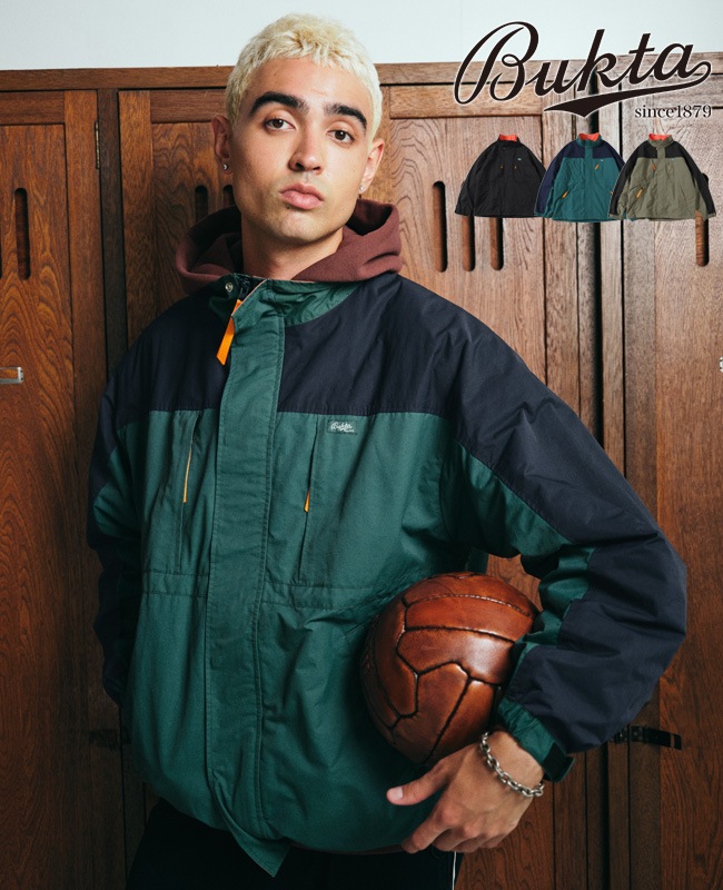 メンズ ミックスファブリック ウインドウペーン ジャケット Bukta 切替スタンドネックジャケット MENS BU2415801 | MENS メンズ