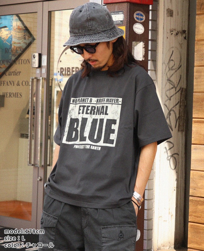 クリフメイヤー[公式] やわらかヘビー天竺T(BLUE) MENS 2545142