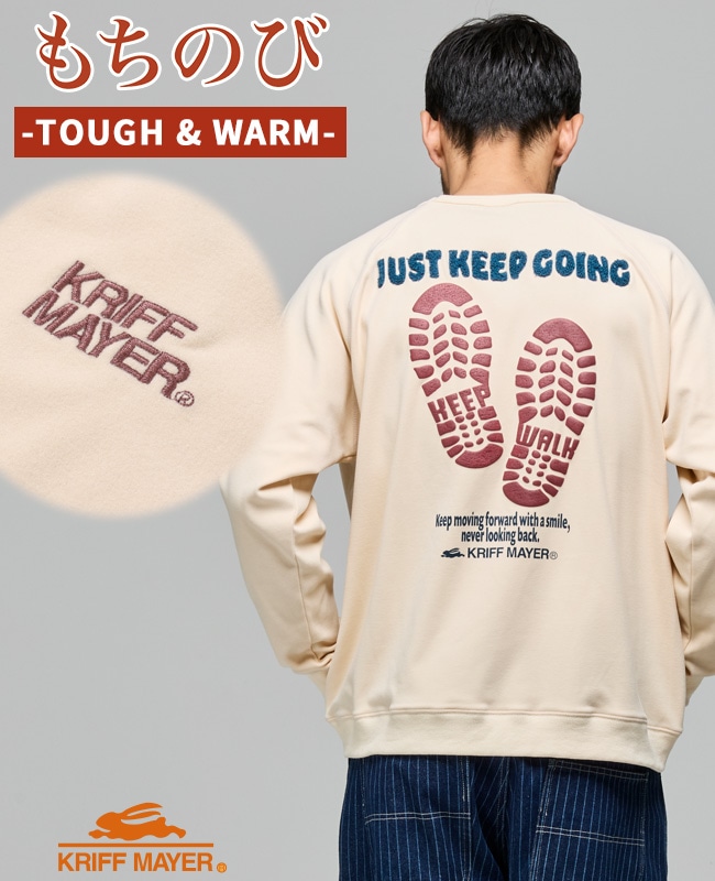 クリフメイヤー[公式] もちのび刺繍ラグランロンT(足跡) MENS 2615601