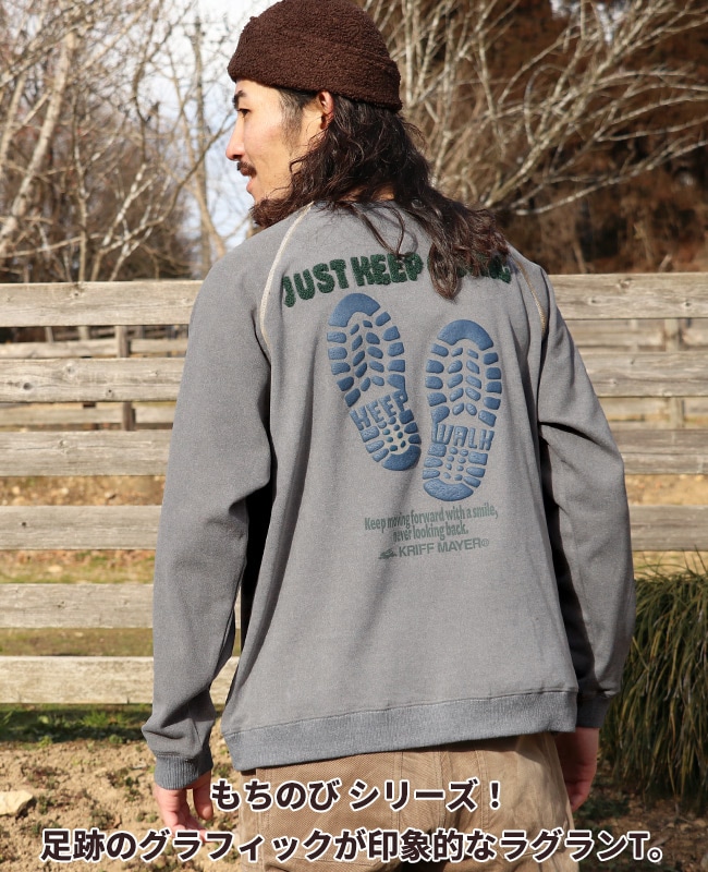 クリフメイヤー[公式] もちのび刺繍ラグランロンT(足跡) MENS 2615601