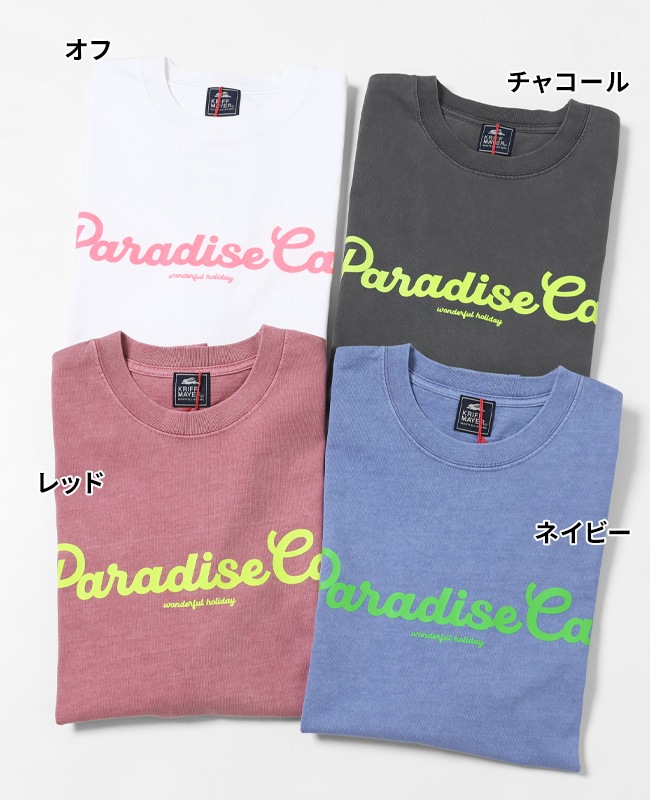 muu MARINE 蛍光グリーン シャツ クリフメイヤー[公式] ピグメント蛍光プリント半袖T MENS 2355811