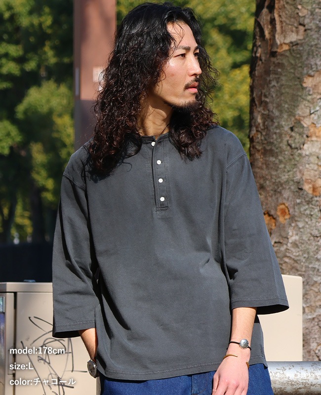 クリフメイヤー[公式] ピグメント七分袖ヘンリーTシャツ 2537204