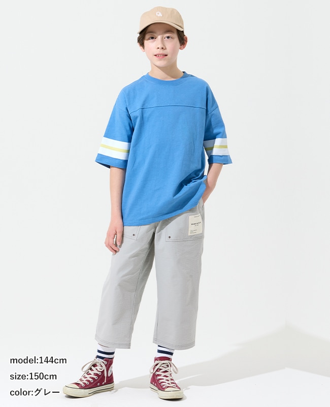 クリフメイヤー[公式] シアサッカーゆるクロップドパンツ KIDS