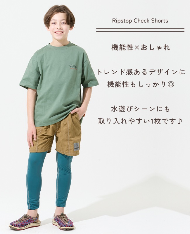クリフメイヤー[公式] リップストップチェックショーツ KIDS J2547103