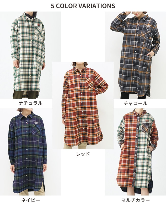 クリフメイヤー[公式] ビエラチェックシャツワンピ LADYS