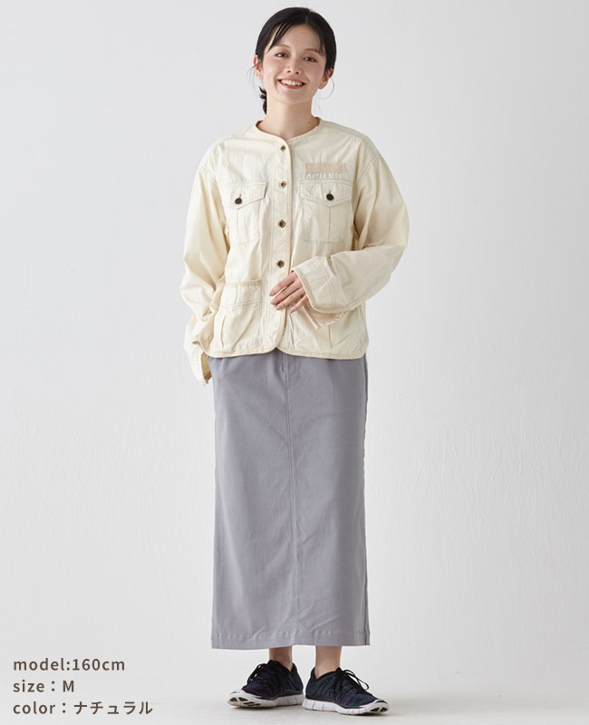 クリフメイヤー[公式] ノーカラーミリタリーシャツJK LADYS W2434008