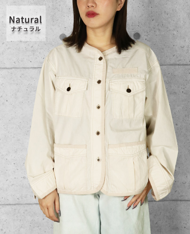 クリフメイヤー[公式] ノーカラーミリタリーシャツJK LADYS W2434008