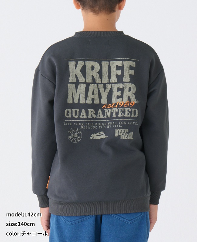 クリフメイヤー[公式] 裏起毛クルー(バックロゴ) KIDS 2427824K