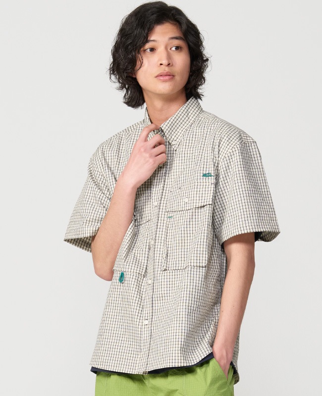 クリフメイヤー[公式] シアサッカーチェック半袖シャツ MENS 2555101