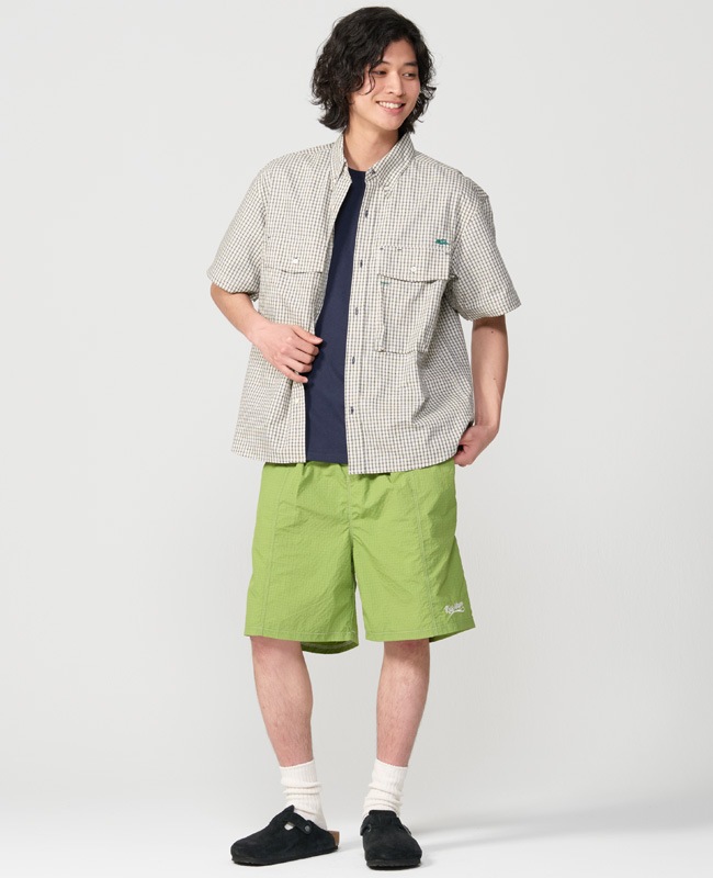 クリフメイヤー[公式] シアサッカーチェック半袖シャツ MENS 2555101