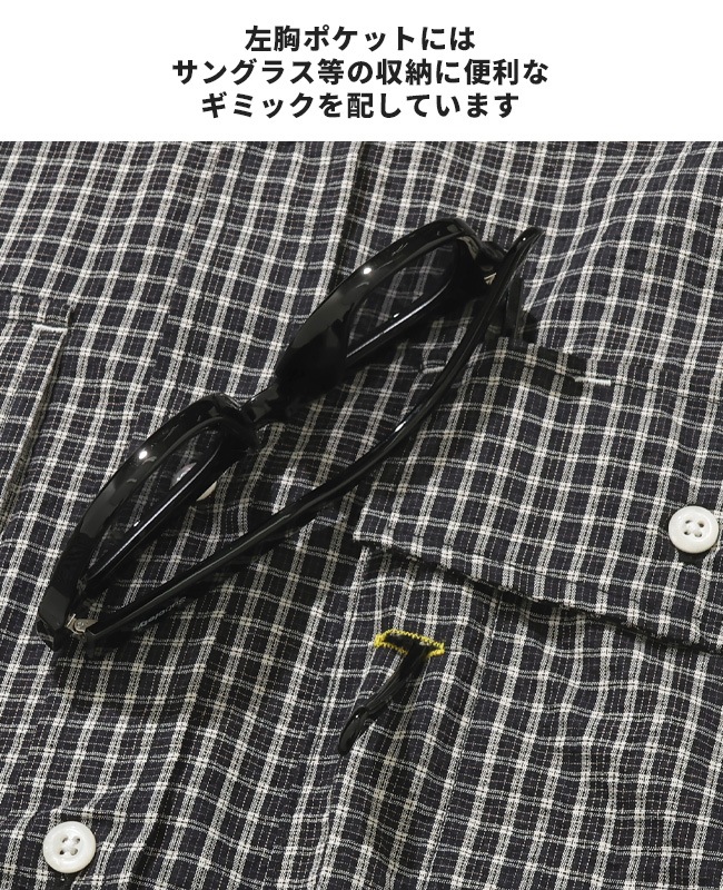 クリフメイヤー[公式] シアサッカーチェック半袖シャツ MENS 2555101