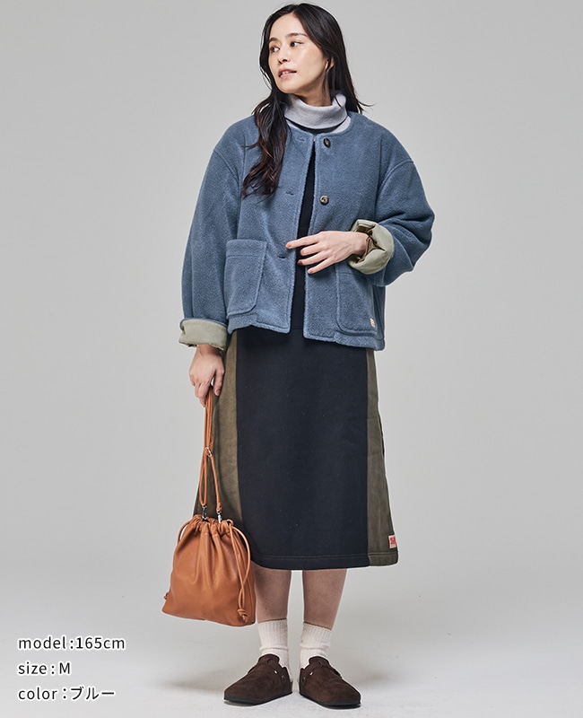 クリフメイヤー[公式] パイルフリースノーカラージャケット LADYS