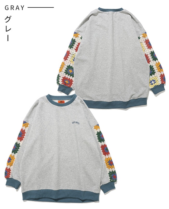 クリフメイヤー[公式] 袖クロシェニットスウェット LADYS W2535117