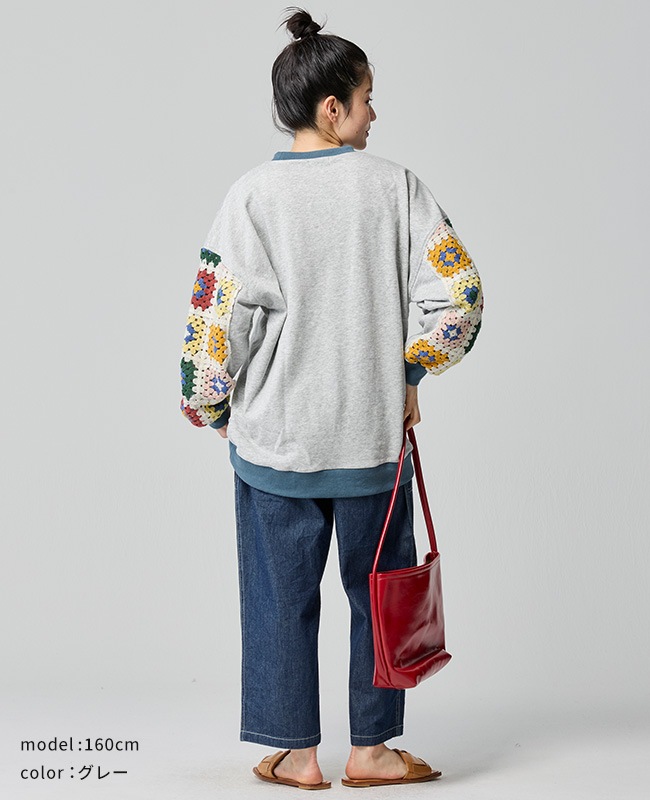 クリフメイヤー[公式] 袖クロシェニットスウェット LADYS W2535117