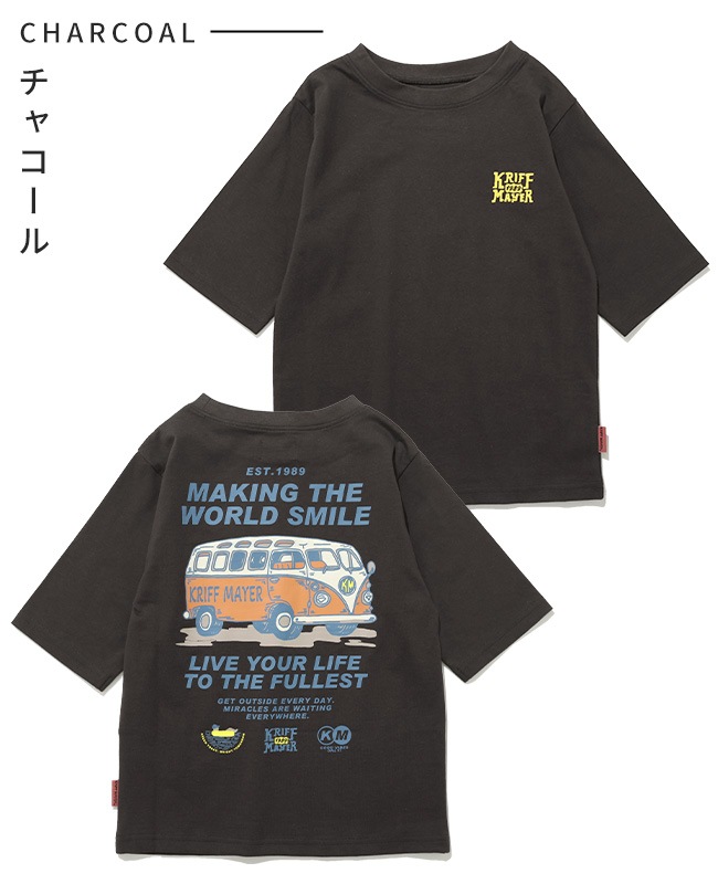クリフメイヤー[公式] 楽LUCK五分袖Tシャツ(BUS) KIDS J2536319
