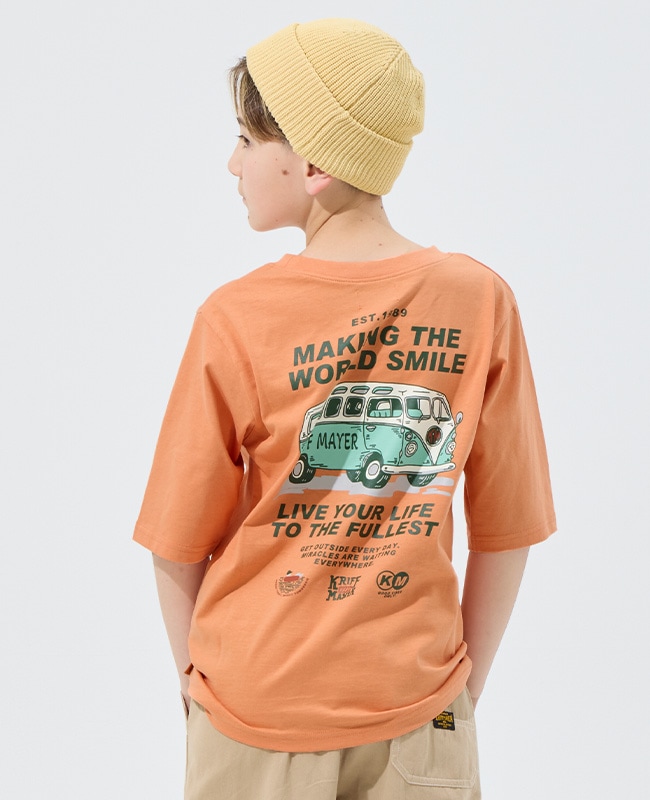 クリフメイヤー[公式] 楽LUCK五分袖Tシャツ(BUS) KIDS J2536319