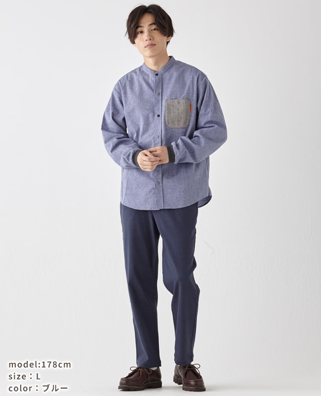 クリフメイヤー[公式] バンドカラーハッピーシャツ MENS 2437100