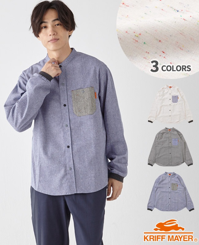 クリフメイヤー[公式] バンドカラーハッピーシャツ MENS 2437100