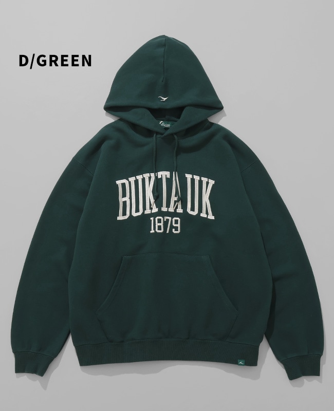 バクタ(BUKTA)ヘビー裏毛刺繍パーカー BU2525802:66:D/GREEN(Men’s) Bukta ヘビー裏毛刺繍パーカー MENS BU2525802 | MENS メンズ,パーカー