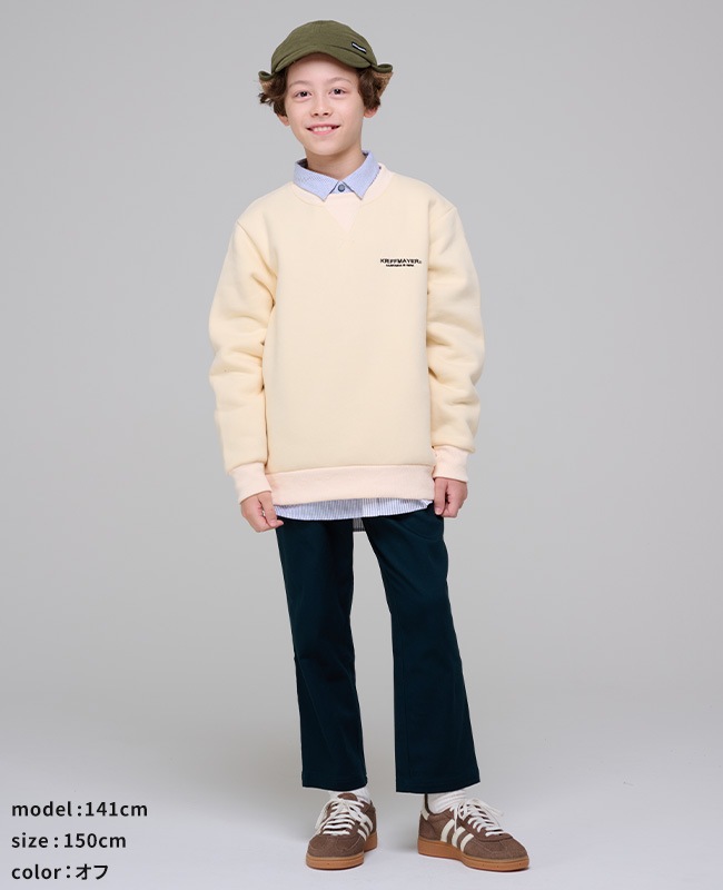クリフメイヤー[公式] あたたか刺繍クルー KIDS J2527837