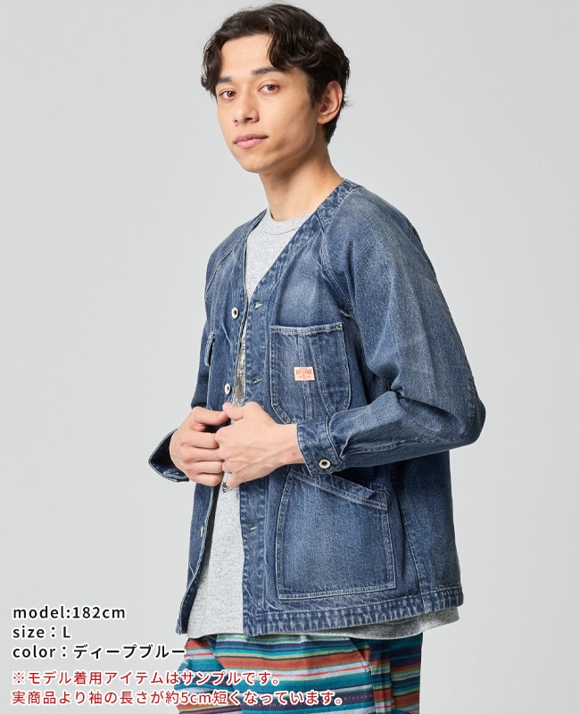 クリフメイヤー[公式] ノーカラーデニムカバーオール MENS 2534002