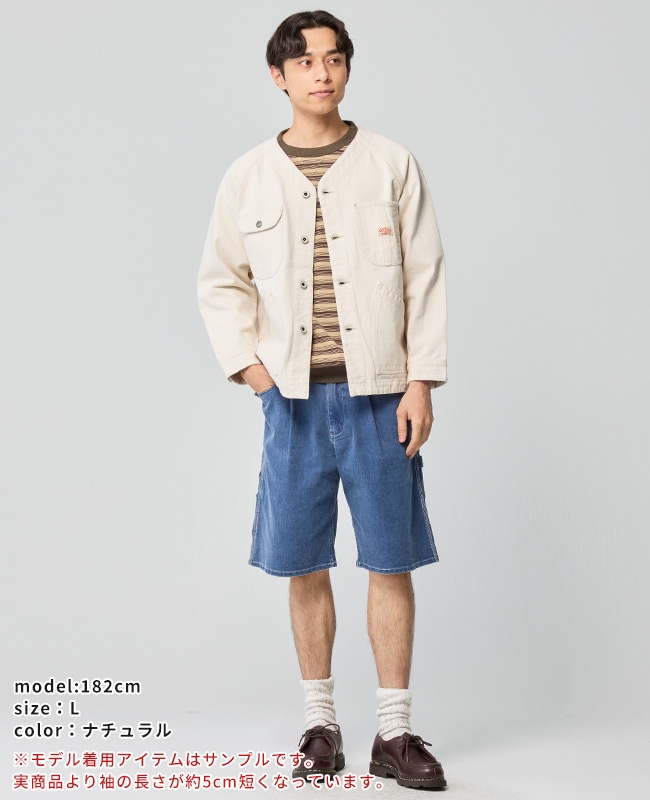 クリフメイヤー[公式] ノーカラーデニムカバーオール MENS 2534002