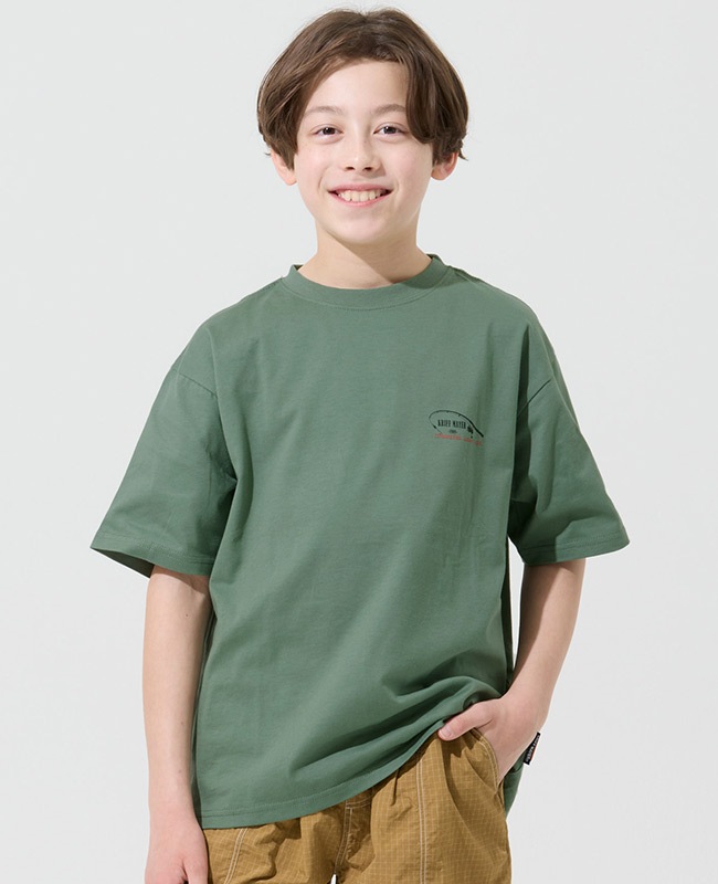 kolor 度詰め天竺グラフィックプリント Tシャツ グリーン クリフメイヤー[公式] 天竺プリントT(ルアー) KIDS J2557823 | KIDS