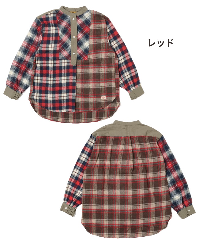 クリフメイヤー[公式] ノーカラーマルチチェックシャツ LADYS 2415800L