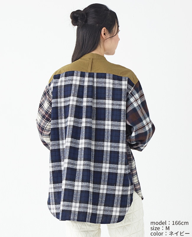 クリフメイヤー[公式] ノーカラーマルチチェックシャツ LADYS 2415800L