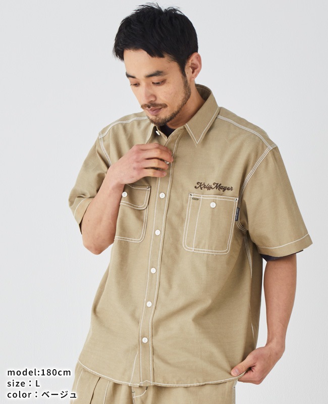 クリフメイヤー[公式] シャンブレーワーク半袖シャツ MENS 2445103
