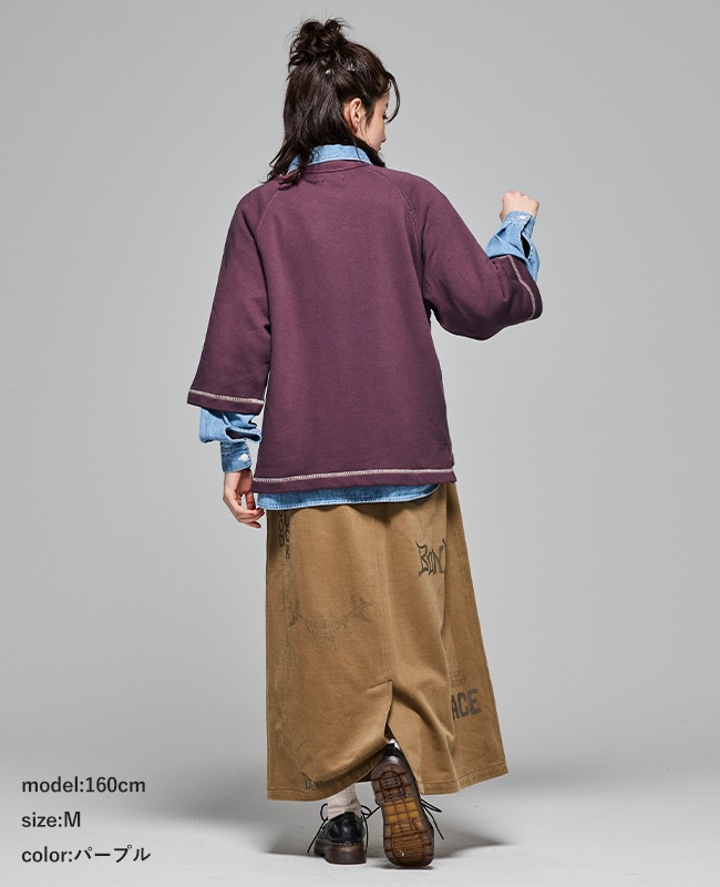 クリフメイヤー[公式] ざっくり裏毛7分袖クルー LADYS W2517835