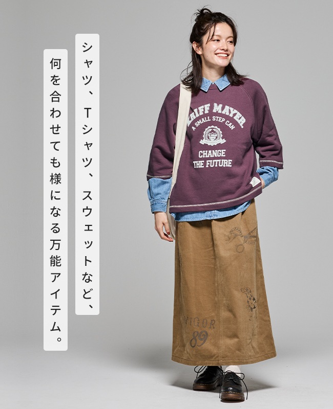 クリフメイヤー[公式] ざっくり裏毛7分袖クルー LADYS W2517835