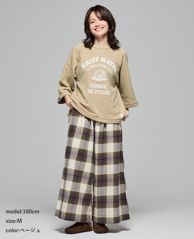 クリフメイヤー[公式] ざっくり裏毛7分袖クルー LADYS W2517835