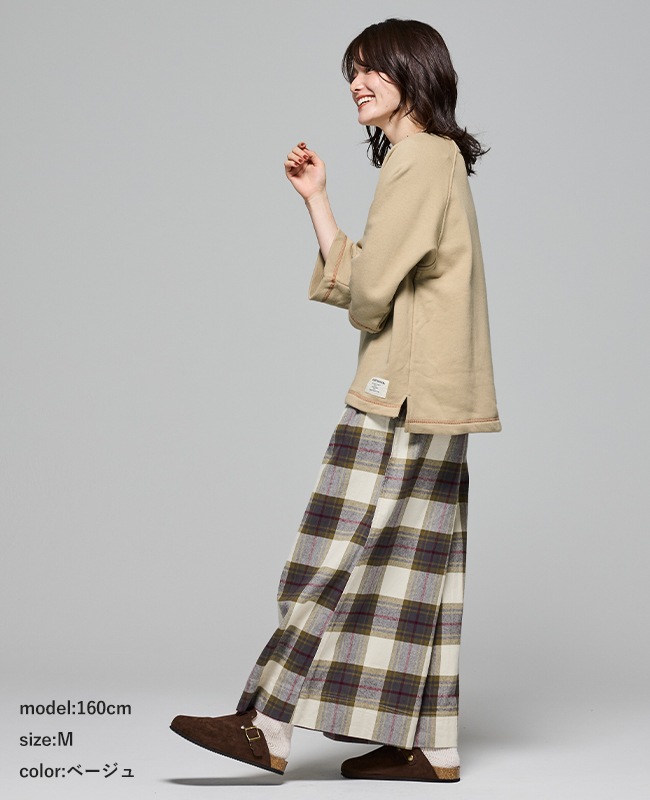 クリフメイヤー[公式] ざっくり裏毛7分袖クルー LADYS W2517835