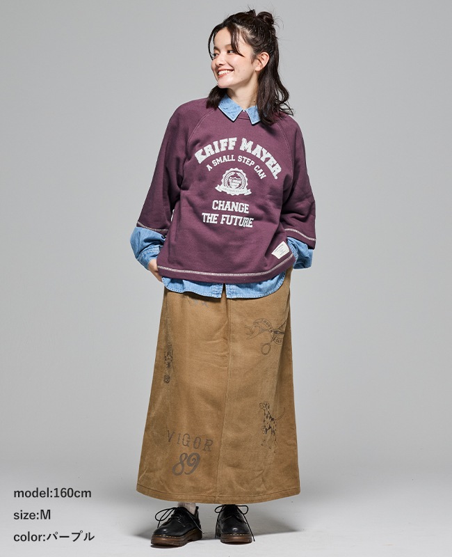 クリフメイヤー[公式] ざっくり裏毛7分袖クルー LADYS W2517835