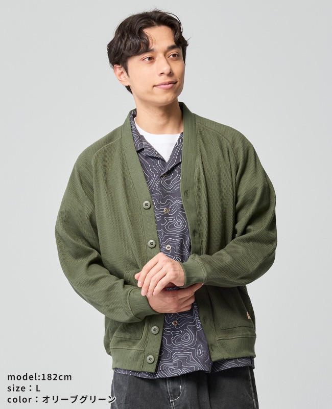 クリフメイヤー[公式] ハニカムワッフルVカーデ MENS 2537807