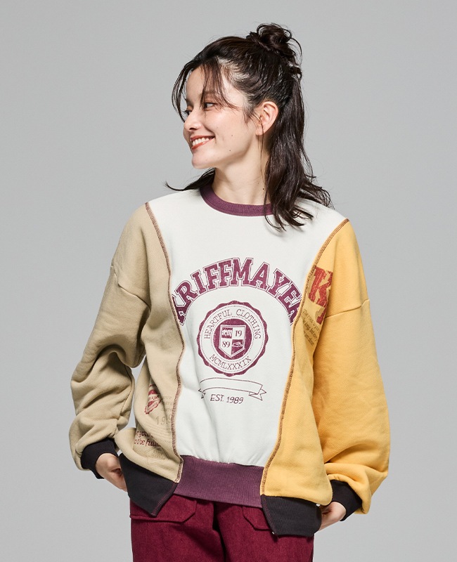 クリフメイヤー[公式] リメイク風ざっくり裏毛スウェット LADYS W2517828