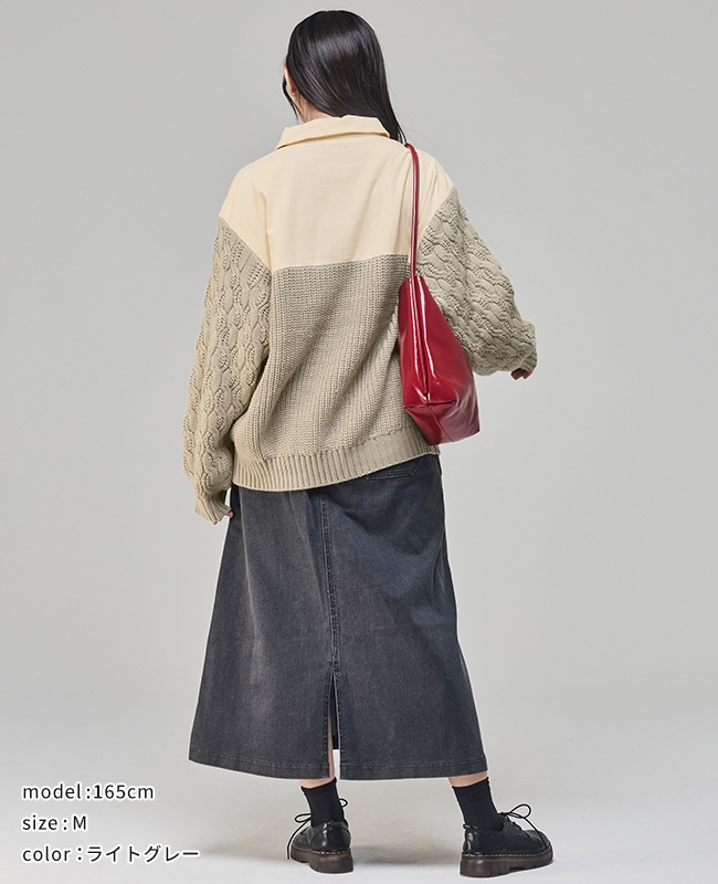 クリフメイヤー[公式] コーデュロイドッキングニット LADYS W2527100