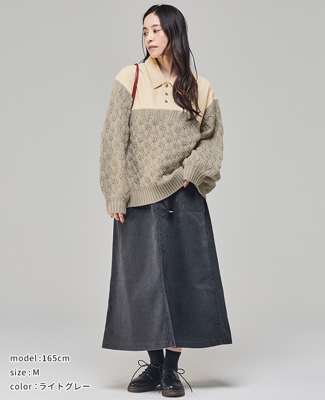 クリフメイヤー[公式] コーデュロイドッキングニット LADYS W2527100