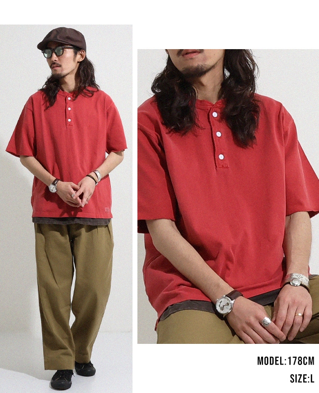 クリフメイヤー[公式] ヘビーウェイトピグメントヘンリーTシャツ MENS LADYS 2455803