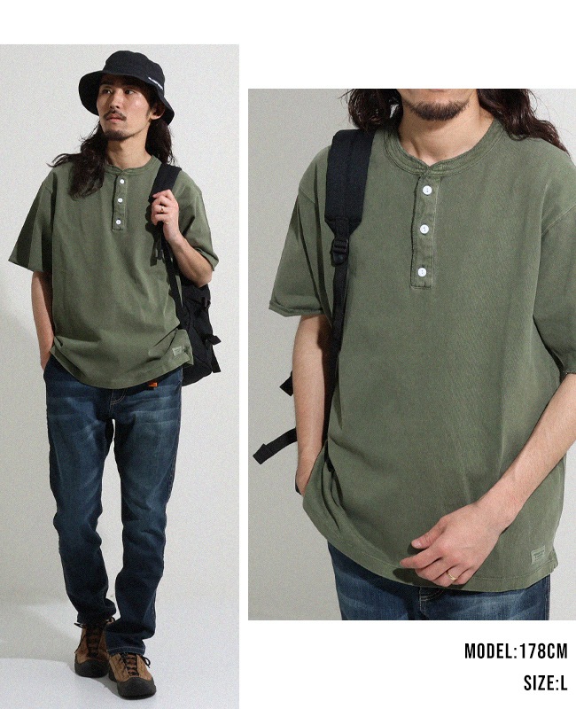 クリフメイヤー[公式] ヘビーウェイトピグメントヘンリーTシャツ MENS LADYS 2455803