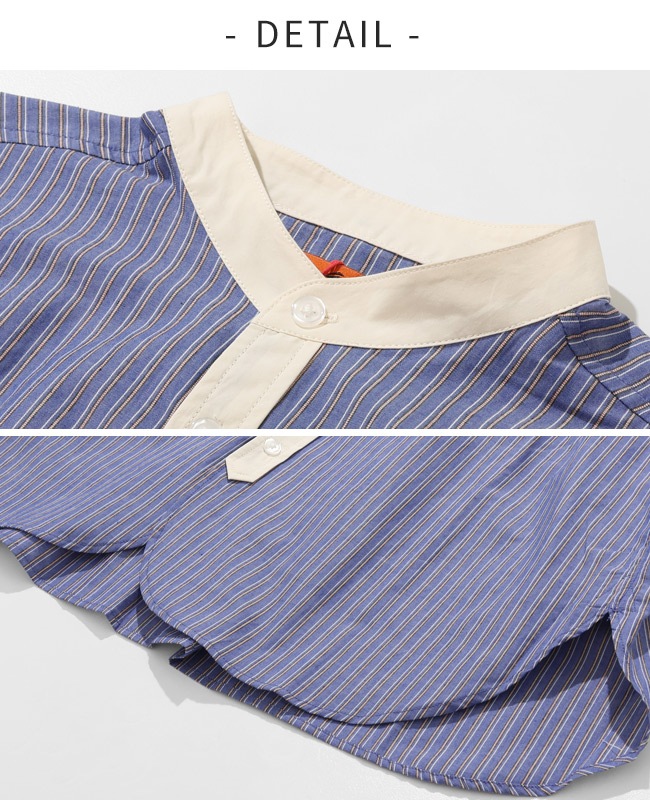 クリフメイヤー[公式] 異素材ミックスストライプシャツ LADYS W2535116