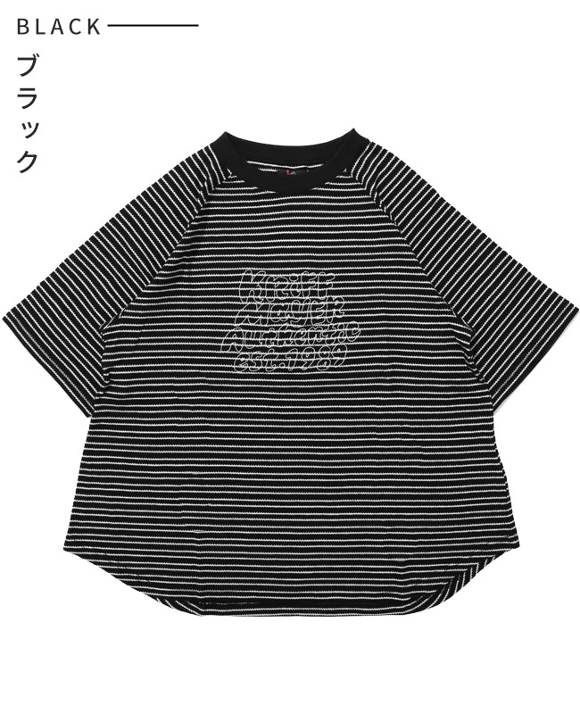 クリフメイヤー[公式] ボーダー5分袖刺繍T LADYS W2555119
