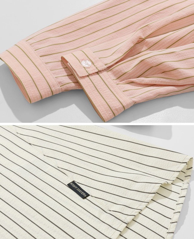 クリフメイヤー[公式] ロールアップストライプシャツ LADYS W2535119